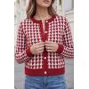 imageArachampCloz 100 Cotton Cropped Cardigan for Women Button Up Lightweight Sweater Business Casual Outfits 2026Red