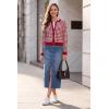 imageArachampCloz 100 Cotton Cropped Cardigan for Women Button Up Lightweight Sweater Business Casual Outfits 2026Red