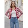 imageArachampCloz 100 Cotton Cropped Cardigan for Women Button Up Lightweight Sweater Business Casual Outfits 2026Red