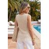imageArachampCloz Womens 100 Cotton Crochet Fringe Boho Summer Sweater Vest Beach Cover UpsApricot