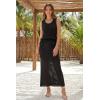 imageArachampCloz Womens 100 Cotton Crochet Fringe Boho Summer Sweater Vest Beach Cover UpsBlack