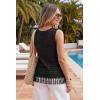 imageArachampCloz Womens 100 Cotton Crochet Fringe Boho Summer Sweater Vest Beach Cover UpsBlack