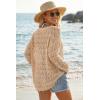 imageArachampCloz Womens 100 Cotton Oversized Swimsuit Cover Up Off Shoulder Boat Neck Breathable Beach Crochet Summer 2026Apricot