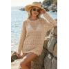 imageArachampCloz Womens 100 Cotton Oversized Swimsuit Cover Up Off Shoulder Boat Neck Breathable Beach Crochet Summer 2026Apricot