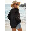 imageArachampCloz Womens 100 Cotton Oversized Swimsuit Cover Up Off Shoulder Boat Neck Breathable Beach Crochet Summer 2026Black