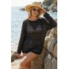imageArachampCloz Womens 100 Cotton Oversized Swimsuit Cover Up Off Shoulder Boat Neck Breathable Beach Crochet Summer 2026Black