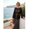 imageArachampCloz Womens 100 Cotton Oversized Swimsuit Cover Up Off Shoulder Boat Neck Breathable Beach Crochet Summer 2026Black