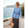 imageArachampCloz Womens 100 Cotton Oversized Swimsuit Cover Up Off Shoulder Boat Neck Breathable Beach Crochet Summer 2026Blue