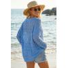 imageArachampCloz Womens 100 Cotton Oversized Swimsuit Cover Up Off Shoulder Boat Neck Breathable Beach Crochet Summer 2026Blue