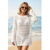 imageArachampCloz Womens 100 Cotton Oversized Swimsuit Cover Up Off Shoulder Boat Neck Breathable Beach Crochet Summer 2026White