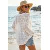 imageArachampCloz Womens 100 Cotton Oversized Swimsuit Cover Up Off Shoulder Boat Neck Breathable Beach Crochet Summer 2026White