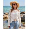 imageArachampCloz Womens 100 Cotton Oversized Swimsuit Cover Up Off Shoulder Boat Neck Breathable Beach Crochet Summer 2026White