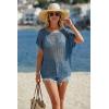 imageArachampCloz Womens Cotton Oversized Short Sleeve Sweater Crochet Tops Off Shoulder Resort Wear Beach Cover Up Summer 2026Navy Blue