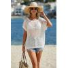 imageArachampCloz Womens Cotton Oversized Short Sleeve Sweater Crochet Tops Off Shoulder Resort Wear Beach Cover Up Summer 2026White