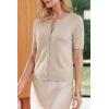 imageArachampCloz Womens Wool Blend Cropped Lightweight Short Sleeve Business Casual Cardigan TopsAapricot