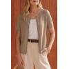 imageArachampCloz Womens Wool Blend Cropped Lightweight Short Sleeve Business Casual Cardigan TopsAcamel