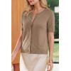 imageArachampCloz Womens Wool Blend Cropped Lightweight Short Sleeve Business Casual Cardigan TopsAcamel