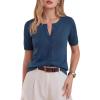 imageArachampCloz Womens Wool Blend Cropped Lightweight Short Sleeve Business Casual Cardigan TopsAdark Blue