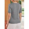 imageArachampCloz Womens Wool Blend Cropped Lightweight Short Sleeve Business Casual Cardigan TopsAgrey