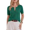 imageArachampCloz Womens Wool Blend Cropped Lightweight Short Sleeve Business Casual Cardigan TopsAteal