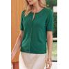 imageArachampCloz Womens Wool Blend Cropped Lightweight Short Sleeve Business Casual Cardigan TopsAteal