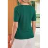 imageArachampCloz Womens Wool Blend Cropped Lightweight Short Sleeve Business Casual Cardigan TopsAteal