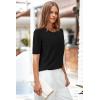 imageArachampCloz Womens Wool Blend Cropped Lightweight Short Sleeve Business Casual Cardigan TopsBlack