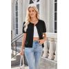 imageArachampCloz Womens Wool Blend Cropped Lightweight Short Sleeve Business Casual Cardigan TopsBlack