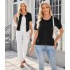 imageArachampCloz Womens Wool Blend Cropped Lightweight Short Sleeve Business Casual Cardigan TopsBlack