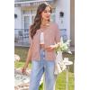 imageArachampCloz Womens Wool Blend Cropped Lightweight Short Sleeve Business Casual Cardigan TopsDusty Pink