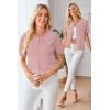 imageArachampCloz Womens Wool Blend Cropped Lightweight Short Sleeve Business Casual Cardigan TopsDusty Pink