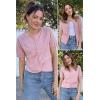 imageArachampCloz Womens Wool Blend Cropped Lightweight Short Sleeve Business Casual Cardigan TopsDusty Pink