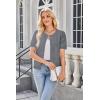 imageArachampCloz Womens Wool Blend Cropped Lightweight Short Sleeve Business Casual Cardigan TopsGrey