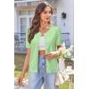imageArachampCloz Womens Wool Blend Cropped Lightweight Short Sleeve Business Casual Cardigan TopsLight Green
