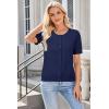 imageArachampCloz Womens Wool Blend Cropped Lightweight Short Sleeve Business Casual Cardigan TopsLight Navy