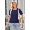 imageArachampCloz Womens Wool Blend Cropped Lightweight Short Sleeve Business Casual Cardigan TopsLight Navy
