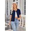 imageArachampCloz Womens Wool Blend Cropped Lightweight Short Sleeve Business Casual Cardigan TopsNavy