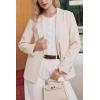 imageArachampCloz Womens Wool Blend Cropped Lightweight Short Sleeve Business Casual Cardigan TopsOffwhite