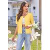 imageArachampCloz Womens Wool Blend Cropped Lightweight Short Sleeve Business Casual Cardigan TopsYellow