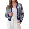 imageArachampCloz 100 Cotton Cropped Cardigan for Women Button Up Lightweight Sweater Business Casual Outfits 2026Navy