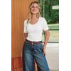 imageArachampCloz Womens 100 Cotton Short Sleeve Sweater Scoop Neck Lightweight Business Casual Outfits Spring Tops 2026Beige