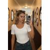 imageArachampCloz Womens 100 Cotton Short Sleeve Sweater Scoop Neck Lightweight Business Casual Outfits Spring Tops 2026Beige