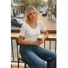 imageArachampCloz Womens 100 Cotton Short Sleeve Sweater Scoop Neck Lightweight Business Casual Outfits Spring Tops 2026Beige