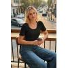 imageArachampCloz Womens 100 Cotton Short Sleeve Sweater Scoop Neck Lightweight Business Casual Outfits Spring Tops 2026Black