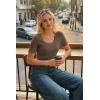 imageArachampCloz Womens 100 Cotton Short Sleeve Sweater Scoop Neck Lightweight Business Casual Outfits Spring Tops 2026Coffee