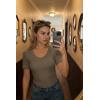 imageArachampCloz Womens 100 Cotton Short Sleeve Sweater Scoop Neck Lightweight Business Casual Outfits Spring Tops 2026Coffee