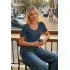 imageArachampCloz Womens 100 Cotton Short Sleeve Sweater Scoop Neck Lightweight Business Casual Outfits Spring Tops 2026Navy