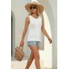 imageArachampCloz Womens 100 Cotton Sleeveless Tank Tops Sweater Vest Ruffle Beach Resort Cruise Wear Trendy Summer 2026Beige