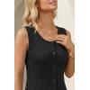 imageArachampCloz Womens 100 Cotton Sleeveless Tank Tops Sweater Vest Ruffle Beach Resort Cruise Wear Trendy Summer 2026Black