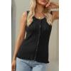 imageArachampCloz Womens 100 Cotton Sleeveless Tank Tops Sweater Vest Ruffle Beach Resort Cruise Wear Trendy Summer 2026Black
